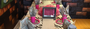Zebra Theme Table  Setting